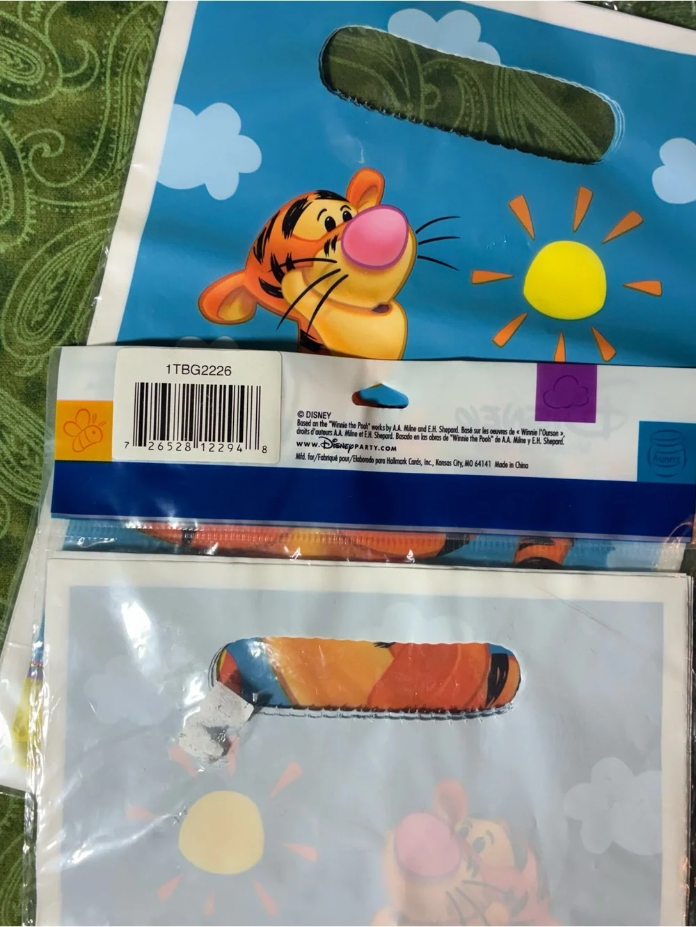 Bouncing TIGGER LOT 16 Treat Sacks Favor Bags 8 Blowouts NIP NOS Hallmark Disney
